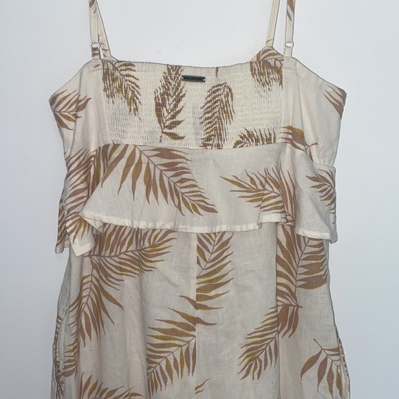 Billabong x Sincerely Jules Leaf Twist Flirt Cotton Linen Flax Jumpsuit - Picture 13 of 16